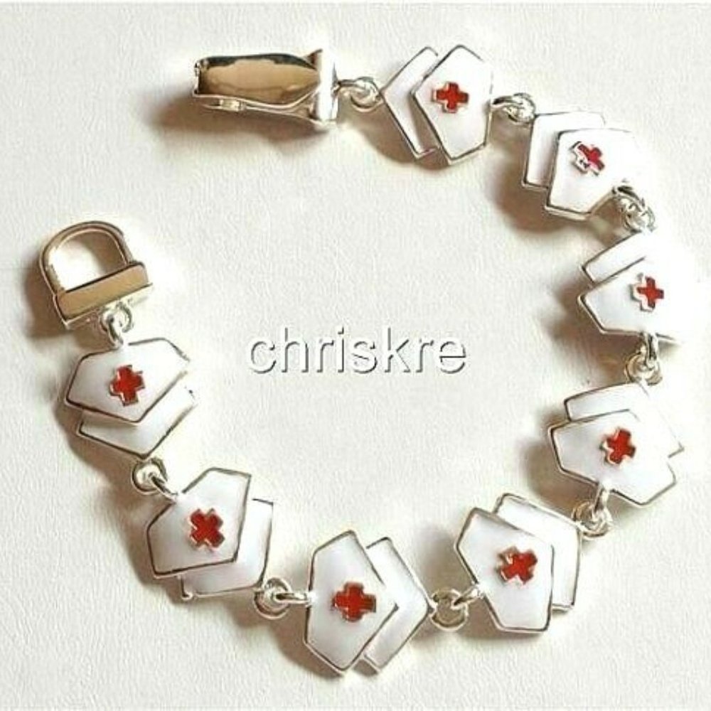 Nursing Hat Cap Charm Bracelet Graduation Gift RN